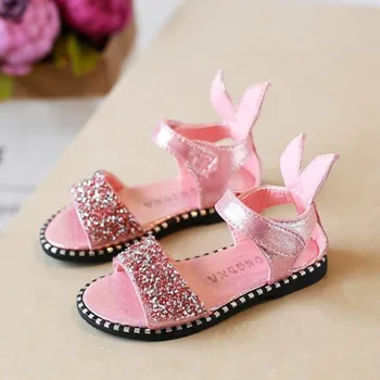 

HaoChengJiaDe Spring Fashion Flat Heel Soft Girl Sandals Brand Kid Resistance Kids Shoes White Black Colors With Shipping Free