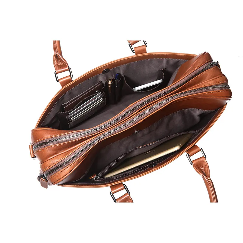 J.M.D 100% натуральная коричневая коровья кожа мужской портфель Классический мульти-Compart мужской t дизайн, сумка-мессенджер сумка для ноутбука