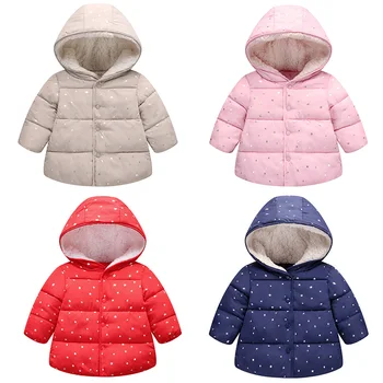 

Children Outerwear Coat Winter Baby Boys Girls Jackets Star Printing Coat Infant Warm Baby Parkas Thick Kids Hooded Clothes 2-6T