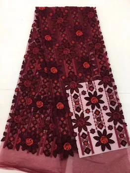 

nigerian velvet lace fabric 2018 high quality Mesh French Lace embroidery velvet net lace fabric