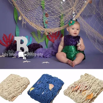 

Fish Net with Seashell Ocean Pirate Beach Theme Party wedding birthday baby shower Christmas kids home wall decoration Accessory