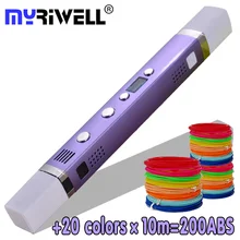 

Original Myriwell 3d Printing Pen with LED Display DIY ABS/PLA Plastic Filament 3d Painting Pen Child Birthday Gift 3d Handle