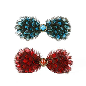 

England bow tie new Design Feather Bowtie gravata creative ties for men Shirt necktie bride groom wedding cravate pour homme