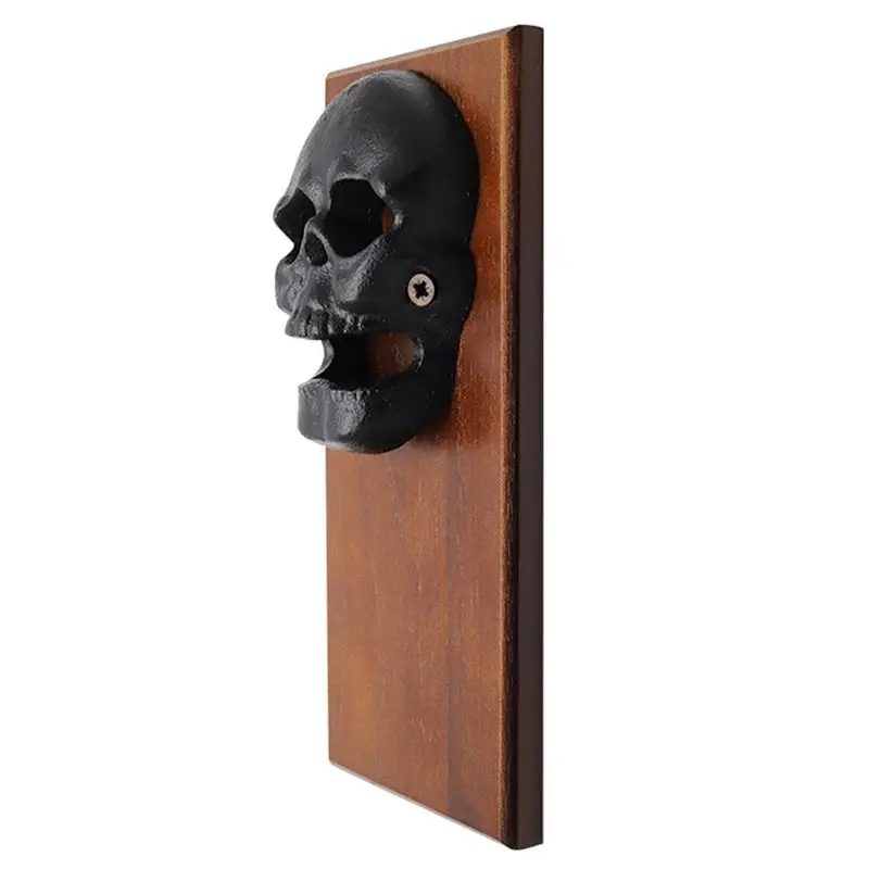 

Skull Shaped Magnetic Wine Bottle Opener Wall Mounted Cap Beer Openers Vintage Fridge Sticker Kitchen Tools