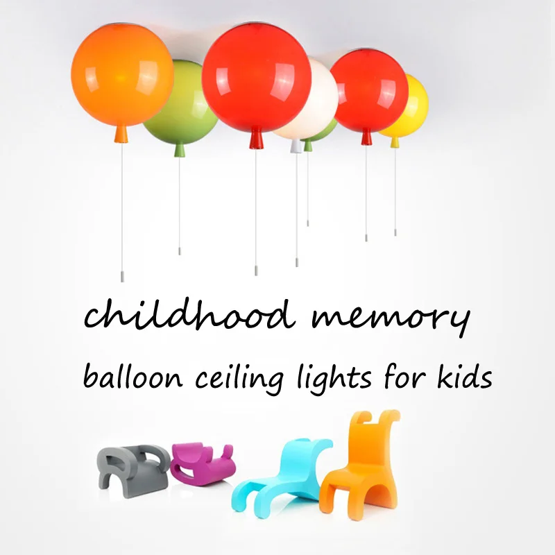 multi colors childhood memories ceiling lamps colorful balloon ceiling lights pull switch lamparas for kids  (2)