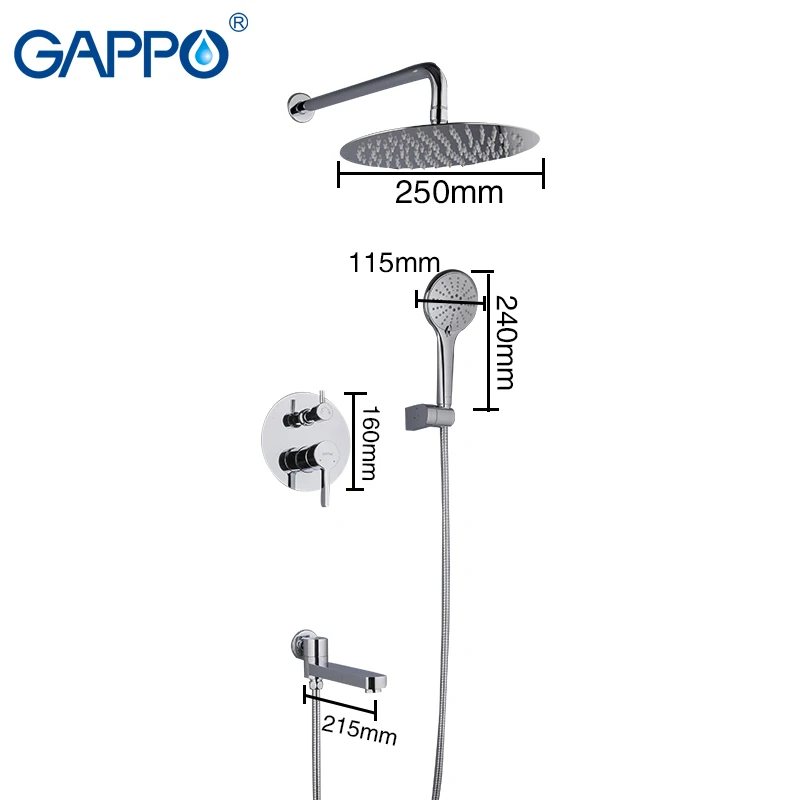 Смеситель для душа GAPPO G7104 кран ванной комнаты насадка Водопад дождевая