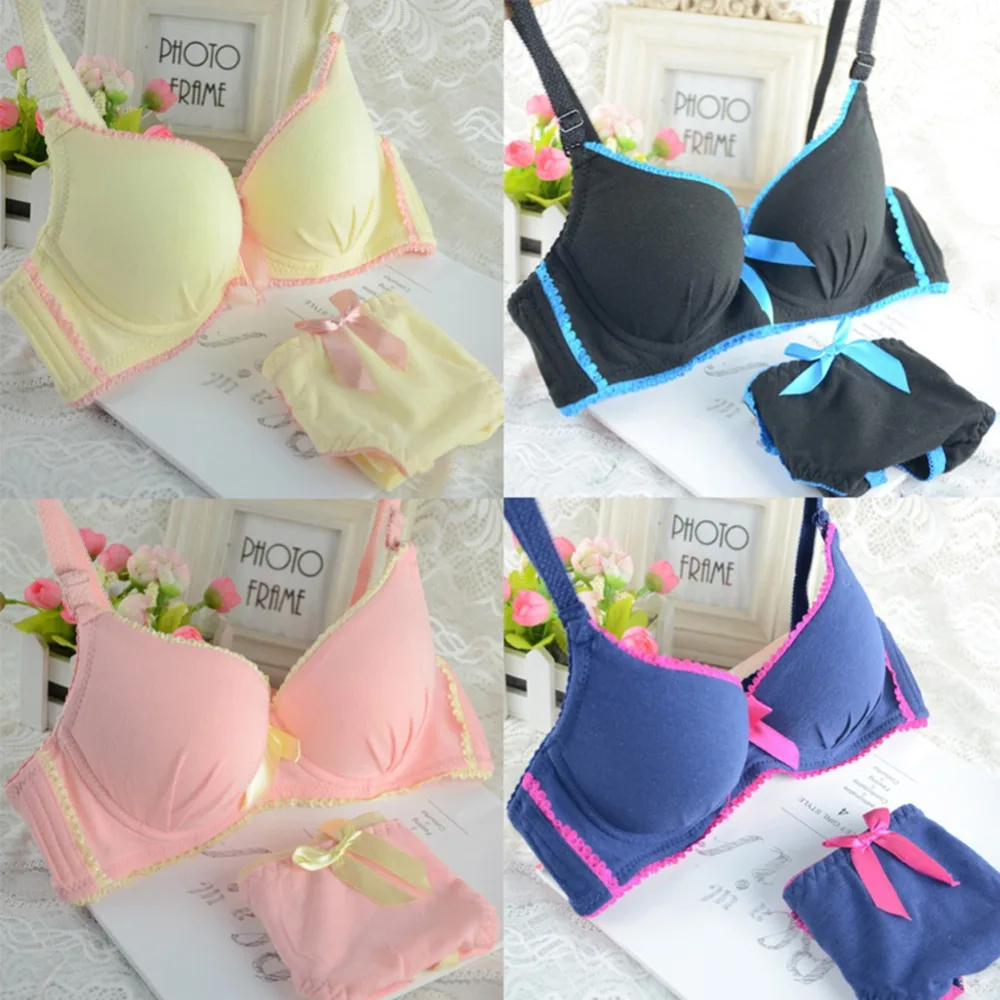 

Women Smooth Gather Bra Sets Girls Underwear Push Up Bra Set New