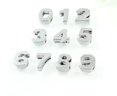 Wholesale 100pcs/lot 8mm 0 - 9 plain chrome number slide charm fit for 8mm key chains wristband Wholesale 100pcs/lot 8mm 0 - 9 plain chrome number slide charm fit for 8mm key chains wristband
