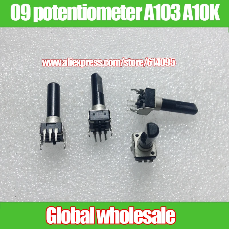 10 шт. вертикальная фотовспышка типа 09 A103 A10K Длина ручки 23 мм f|potentiometer a103|a103