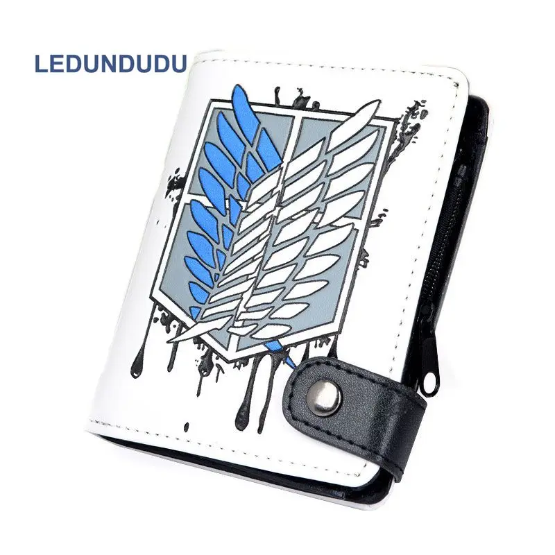 

Japan Anime Attack on Titan Wallet Cosplay Accessories Eren Captian Coin Purse Cartoon Cute Short Card Holder Men PU Wallets