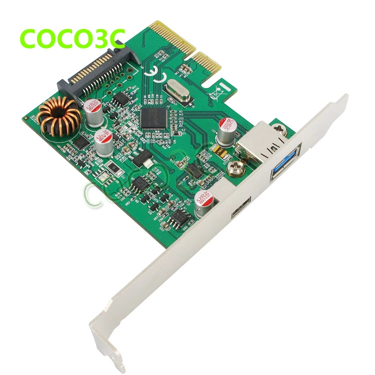  El más nuevo Adaptador convertidor 10 Gbps USB3.1 tipo C tipo A X4 PCI Express A USB3.1 tipo C + A 
