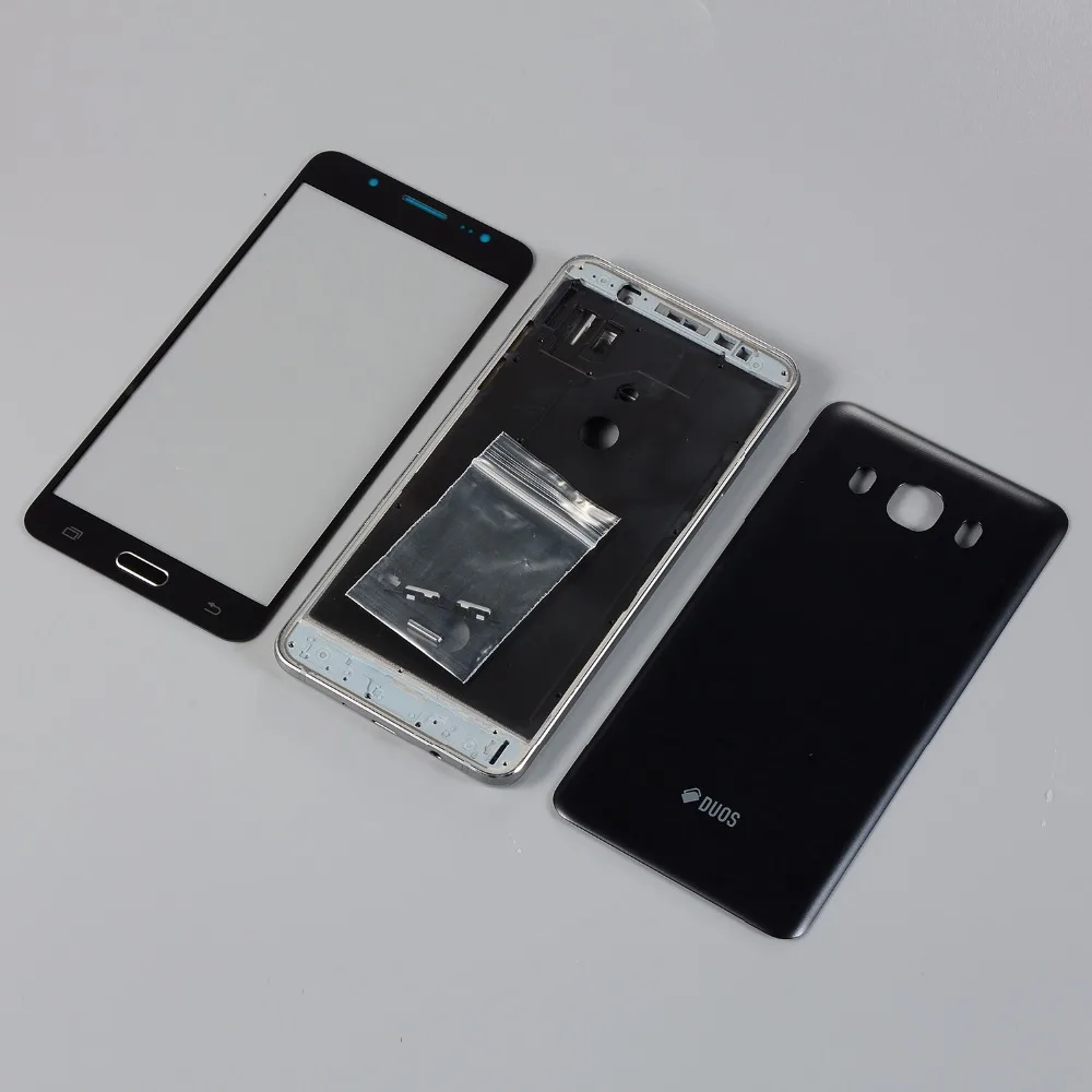 Корпус для Samsung Galaxy J5 2016 J510 J510FN J510F Сенсорное стекло сенсорного экрана + средняя