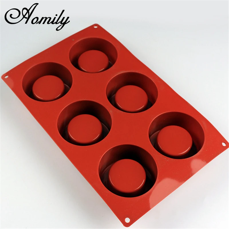 Aomily DIY 6 Holes Pudding Muffin Cup Ice Cream Silicone Mold Cake Design Nonstick Bakeware Family Baking Mould | Дом и сад