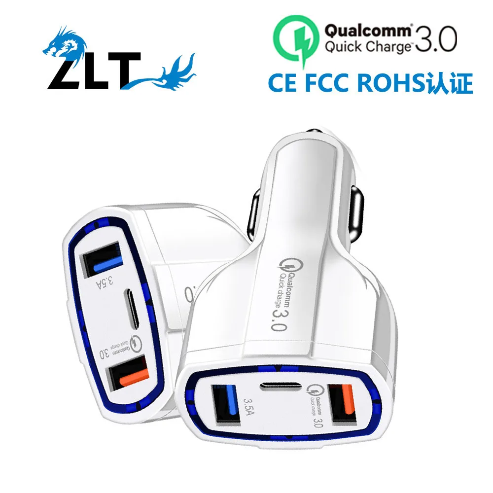 QC3.0 двойное USB быстрое автомобильное зарядное устройство для мобильного телефона