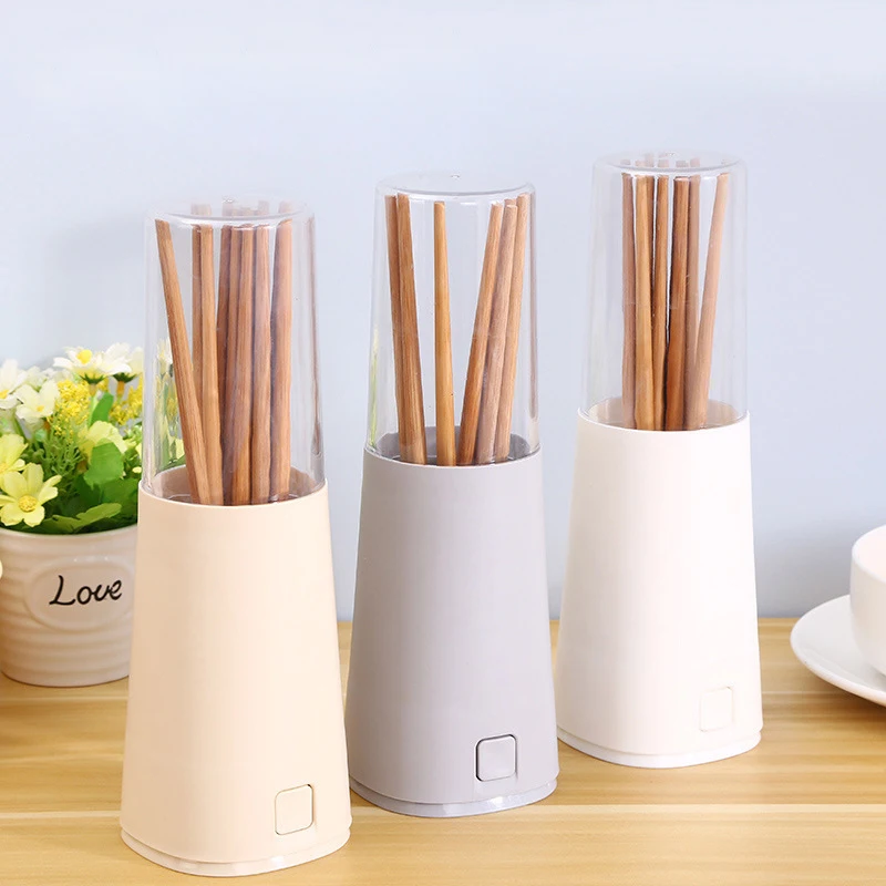 

With Lid Chopstick Bucket Plastic Household Chopsticks Storage Bucket Kitchen Drain Cutlery Box Tableware Organizer