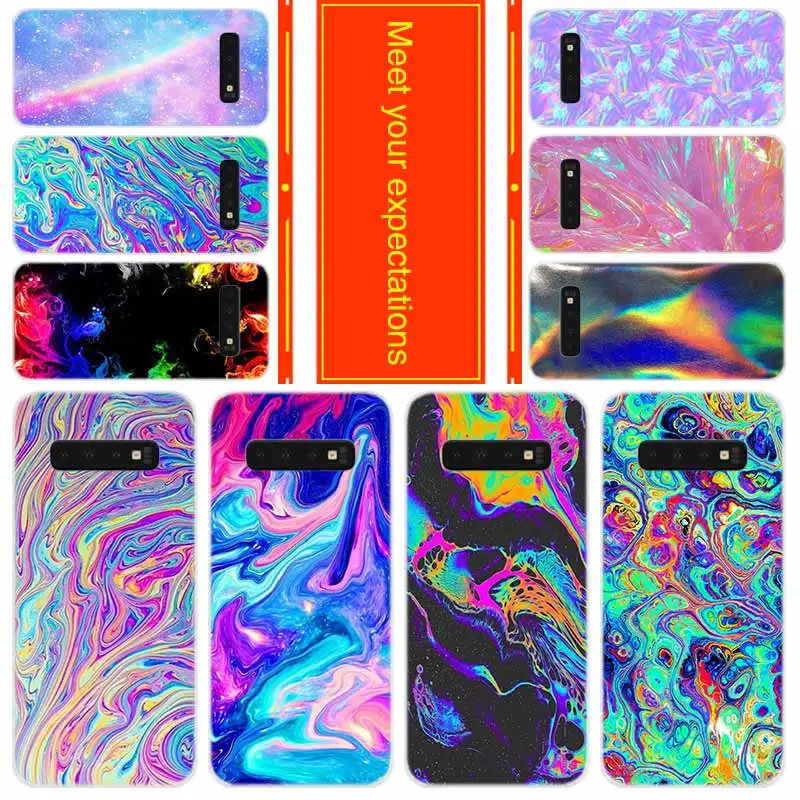 

Phone for Samsung Galaxy S10 E S9 S8 Plus S7 s6 Edge s10 plus s5 Note 10 9 8 Cover Case rainbow iridescent holographic