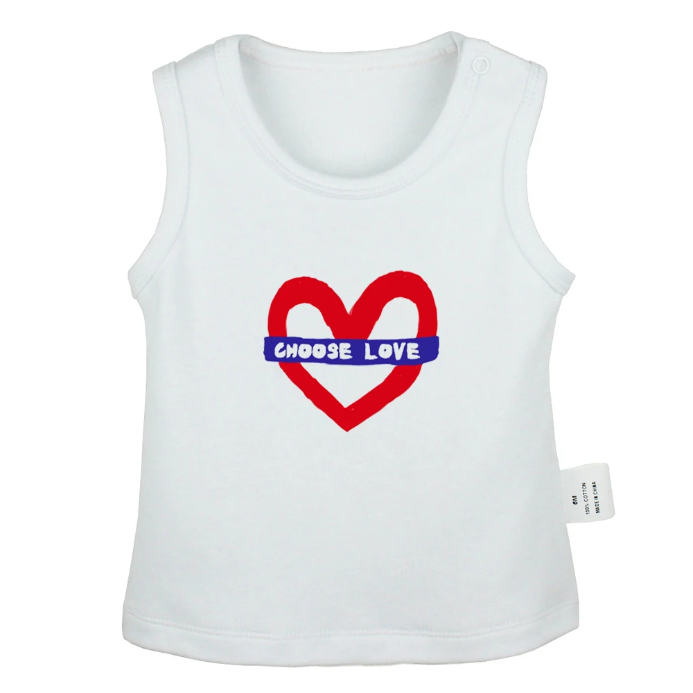 Собака надписи MOM Love Heart выбрать любовь сердца вечерние Crashers для новорожденных Детские майки футболки Жилетка для детей ясельного возраста без рукавов хлопковая одежда для новорожденных