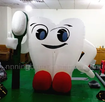 

Free shipping 2m high 2018 Hot sale inflatable tooth, giant inflatable toothbrush,inflatable tooth balloon for advertising