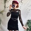 Женская сексуальная Сетчатая футболка Harajuku, прозрачная футболка с длинными рукавами и принтом солнца, луны и звезд, клубная одежда ► Фото 3/6