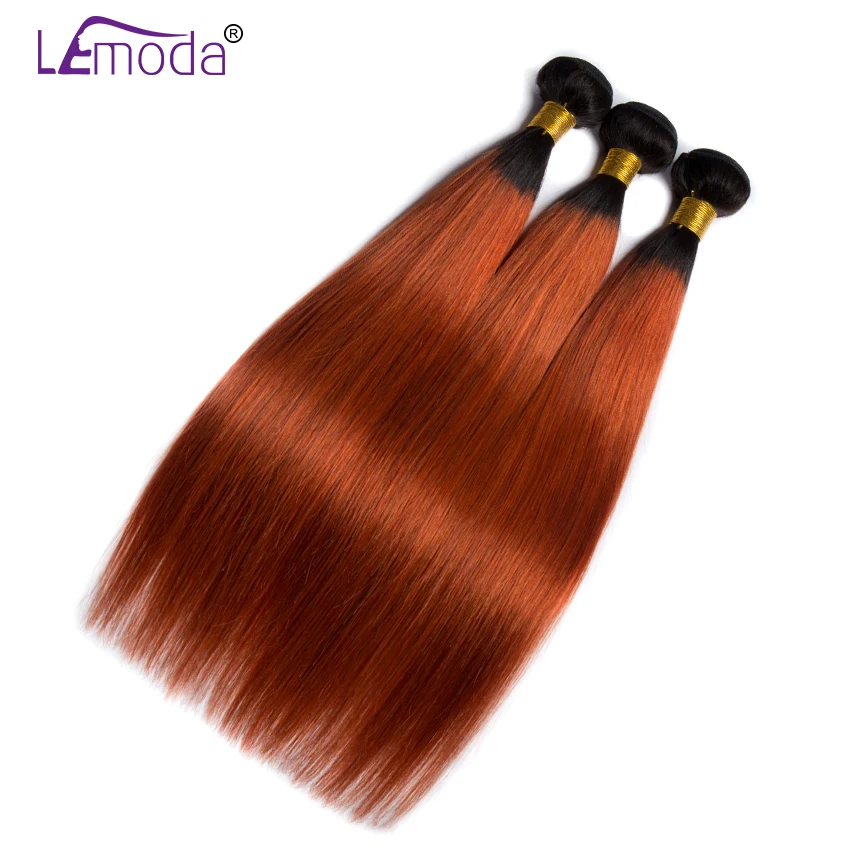 Brazilian Straight Hair Bundles With Frontal Color #1B350 Ombre Human Hair Bundles With Closure LeModa Remy Hair Extensions  (5)