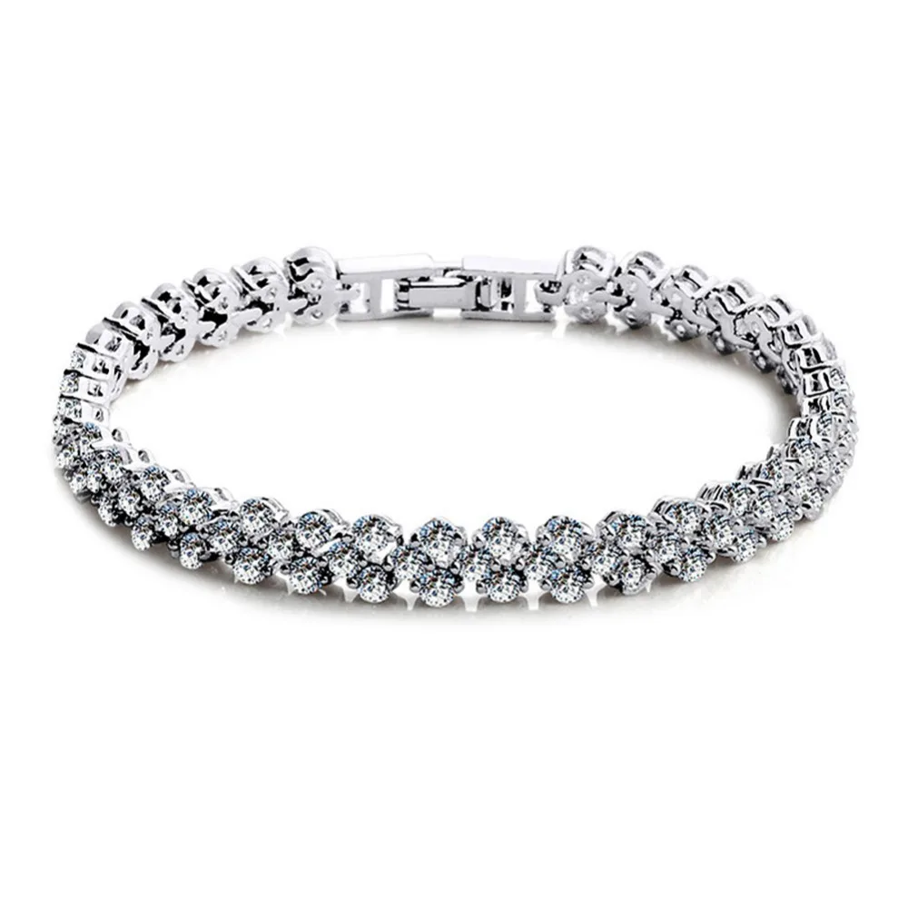 Fashion Womens Crystal Bracelet Elegant Handmade Braided Rope Bracelet