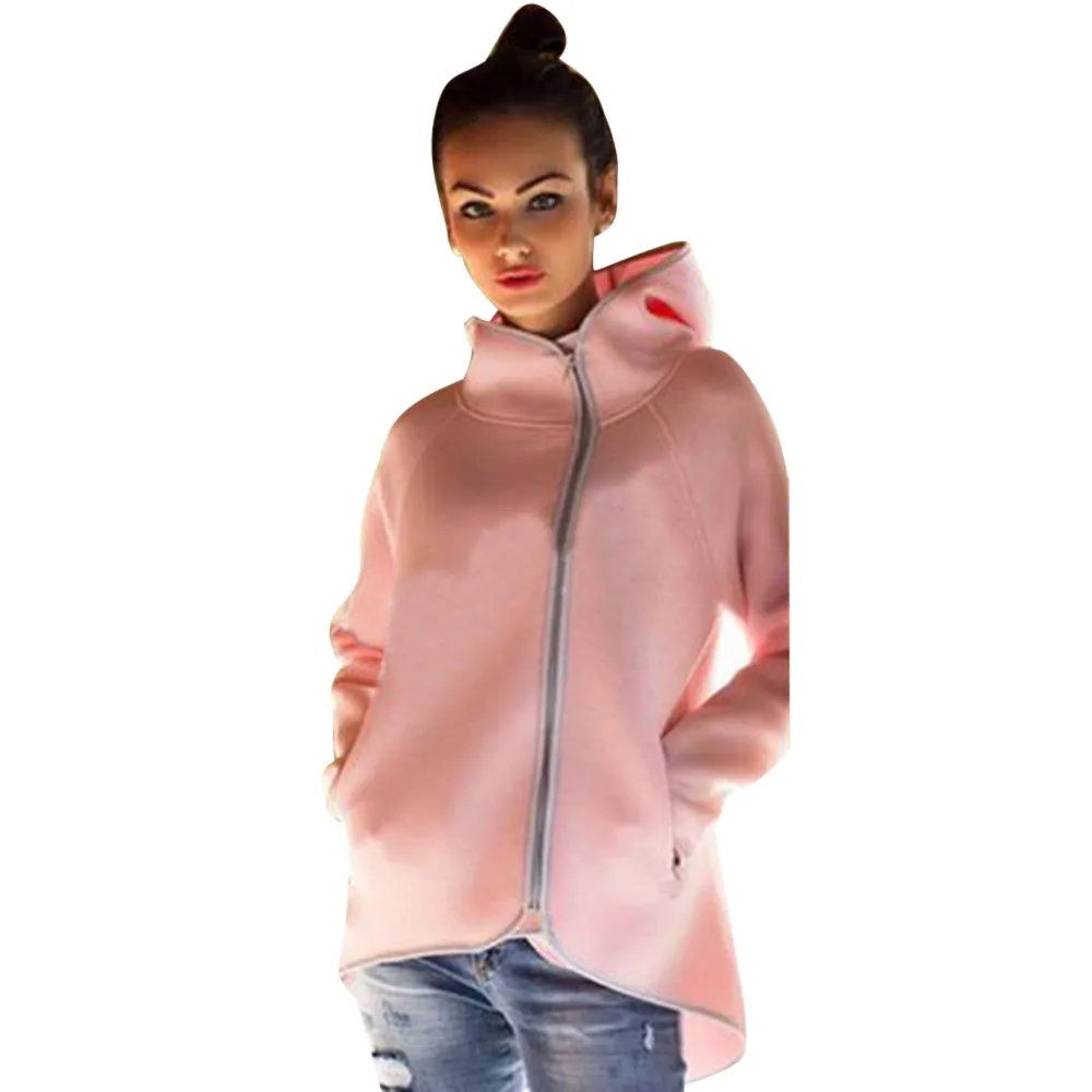 

FEITONG Fashion NEW Women Hoodies Sweatshirt Zipper Bomber Sleeveless Jacket Outwear Zipper Buttons Women Top
