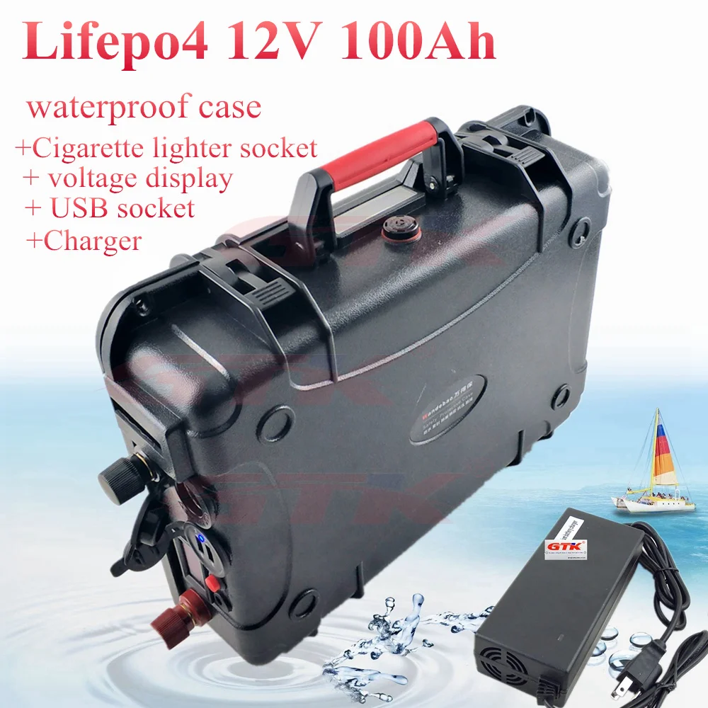 Lifepo4 12V 100AH 100A BMS Battery Pack lithium 100ah for Boat trolling