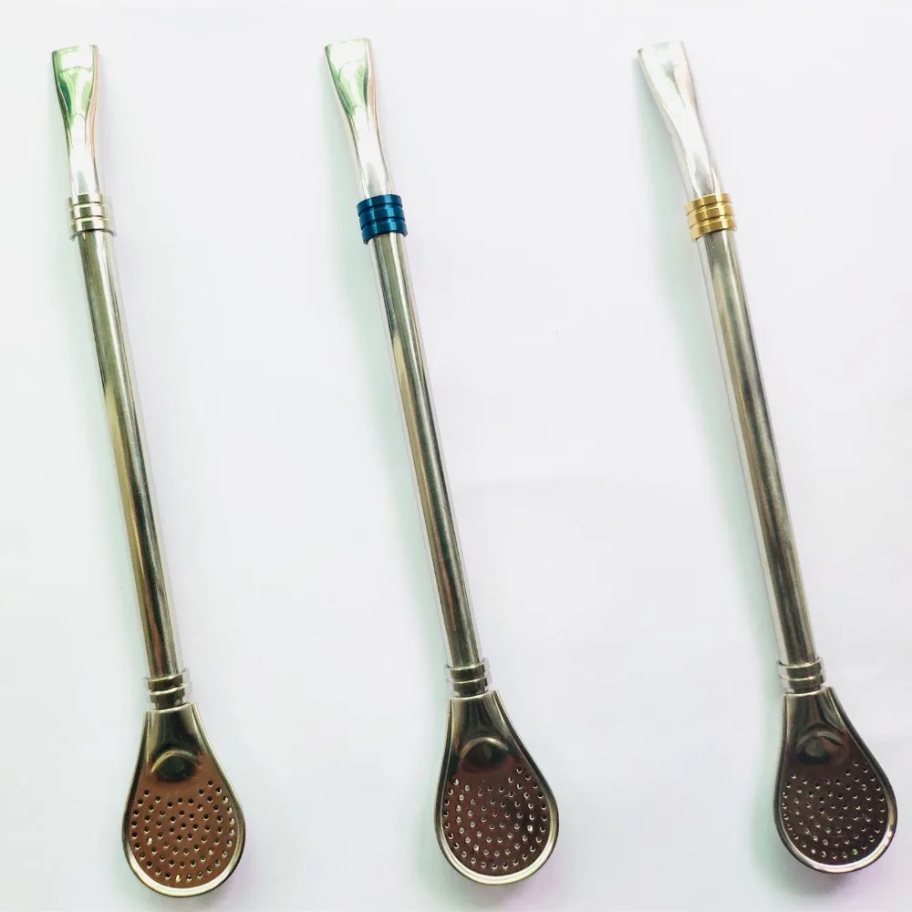 

Detachable 304 Stainless Steel Drinking Straws Spoon Tea Filter Yerba Mate Tea Bombilla Washable Tea Tool