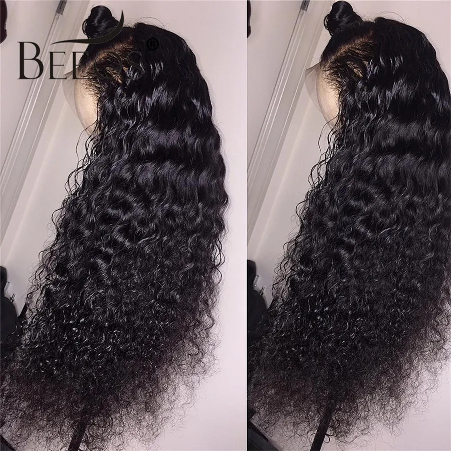  Beeos Brazilian Remy Curly 13*6 Lace Front Human Hair Wigs Bleached Knots Deep Parting Wig Pre Pluc