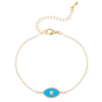 10Pcs Gold Silver Plated Evil Eye Bracelets for Women Handmade Charm Bracelet Fashion Chain Jewelry