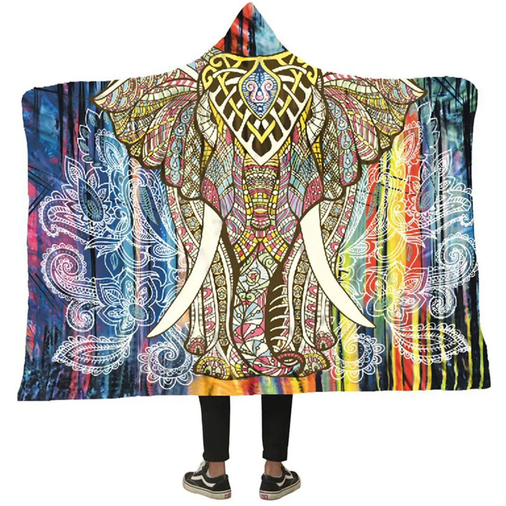 

with Hat Creative Tapestry for Studying Double-Layer for Watching TV 3D Digital Printing Blanket Keep Warm Hooded Blanket