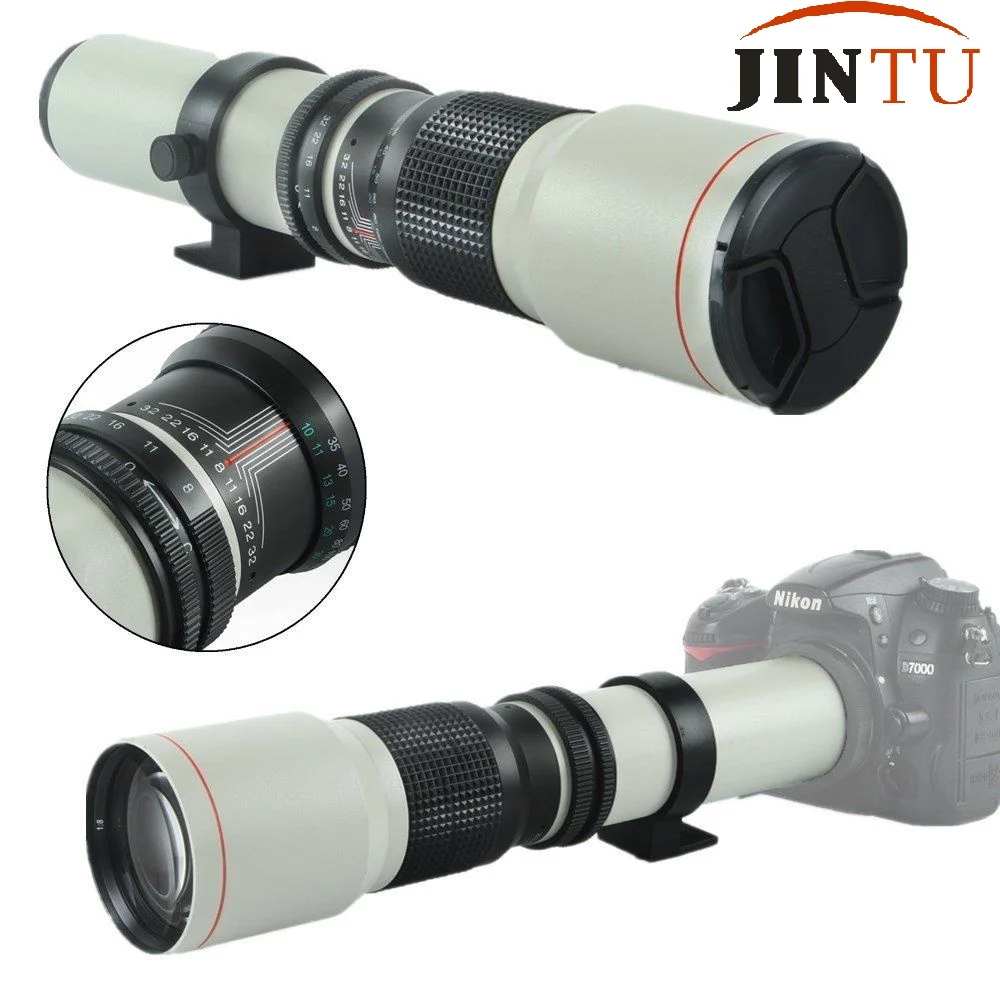 JINTU белый супер 500 мм f/8,0 f8 телеобъектив+ t-крепление для камеры NIKON D3200 D3300 D3400 D5200 D5300 D5500 D5600 D7100 D7200