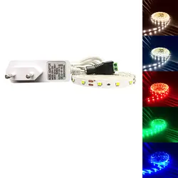 DC 12 V 5 M RGB светодиодный полосы света SMD3528 2835 светодиодные ленты диод гибкой ленты Водонепроницаемый contoller + вилка светодиодный полосы