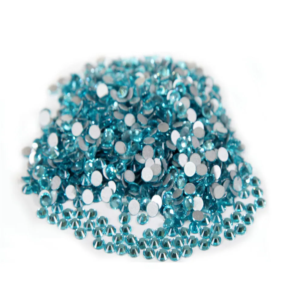 3 2mm SS12 Aquamarine 1440p Crystal Top Quality Non Hotfix Nail 