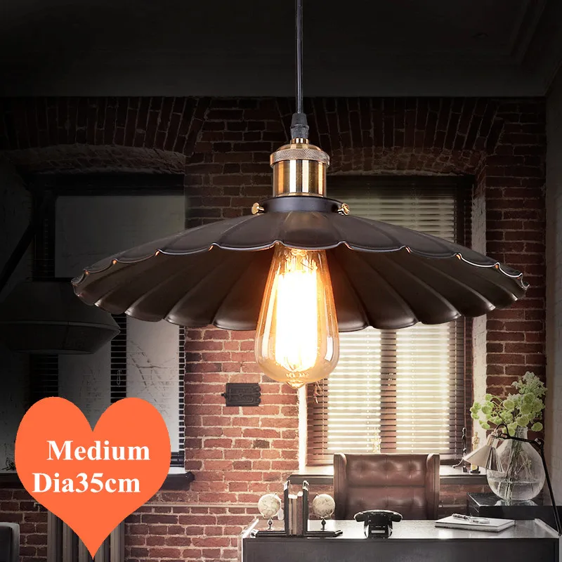 

Loft&Warm creative lotus leaf iron art pendant lights Industrial style E27 LED medium hang lamps for porch&stairs&bar CYDD006B