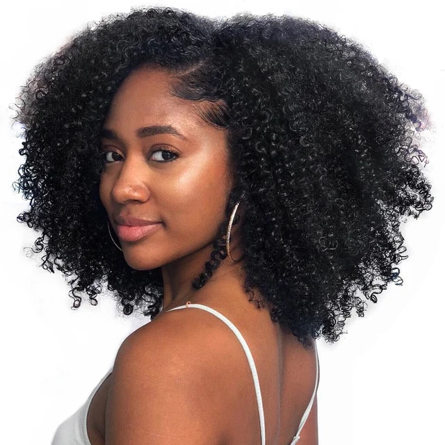 Afro Kinky Curly 360 Lace Frontal Human Hair Wigs Pre Plucked With Baby ...