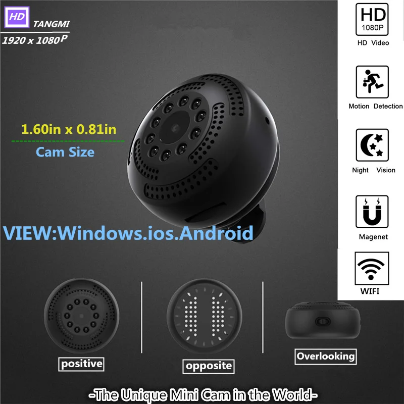 

2019 New 1080P Full HD Camcorder IP Wireless WIFI Monitoring Infrared Night Vision Mini P2P Security Secret Camera ios / Android