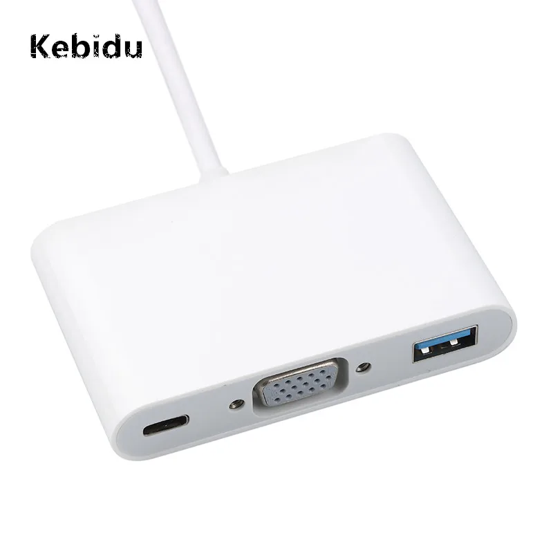 Кабель адаптер Kebidu USB 3 1 Type C VGA type hdmi для Macbook 12 дюймов Chromebook Pixel Lumia 950XL| |