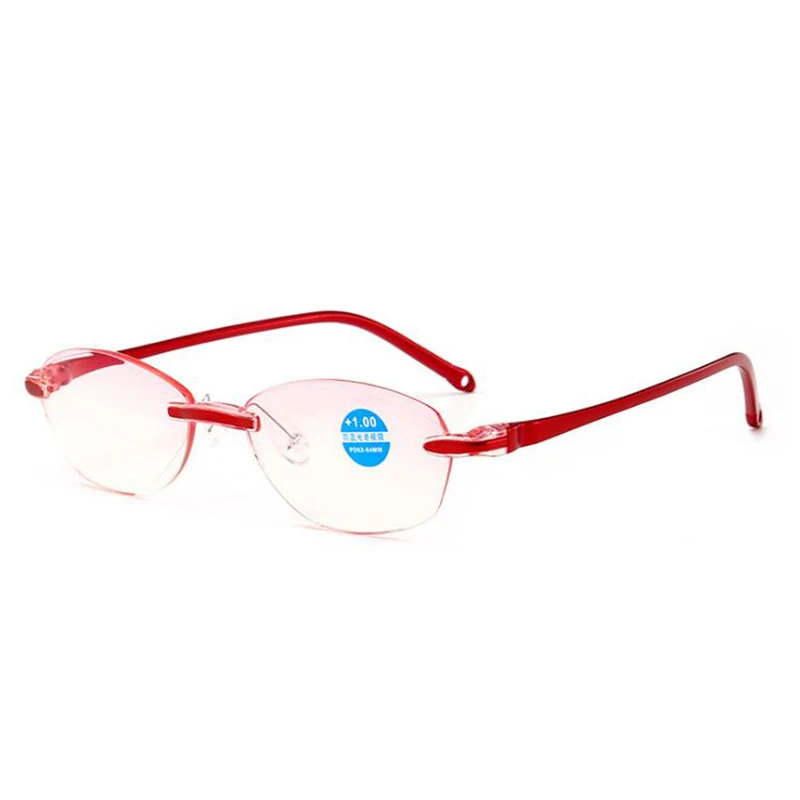 Высокое качество, модные, для мужчин и женщин, без рамки, анти-голубые лучи, стекло для чтения es, высокое прозрачное покрытие, защита от радиации, стекло для пресбиопии