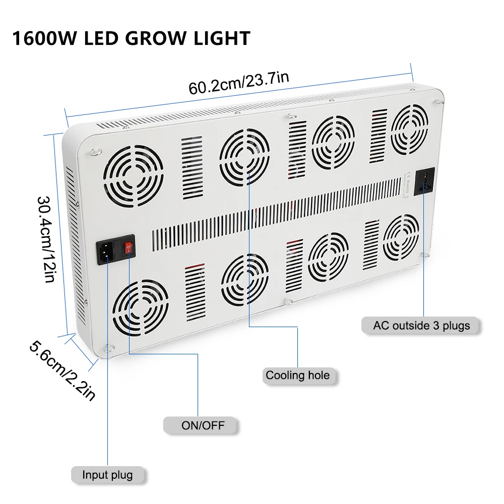 600w, 800w, 1200w e 1600w, espectro completo