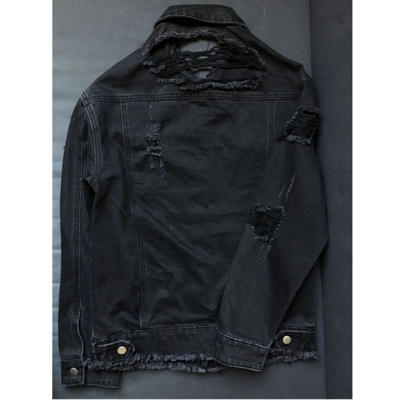 Veste Jean Vintage Mujer Denim Casual Femmes Effilochée Mode Chaquetas Casaco Manteaux Vestes Femini 115 Trou Yiquanyimei vqwtXX