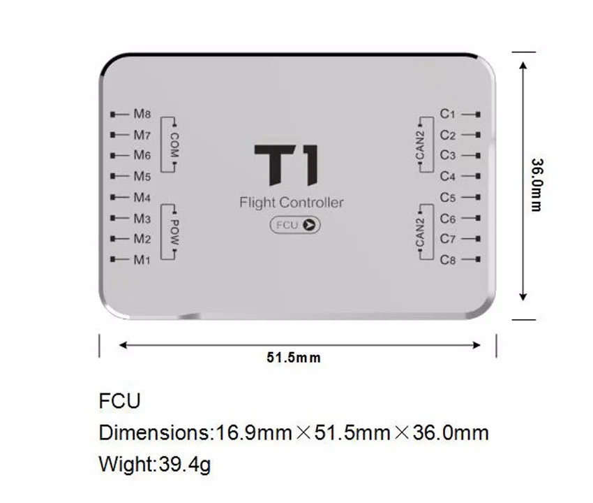 TopXGun T1-A сельскохозяйственная защита Контроллер полета с поддержкой DCU Квадрокоптер гексаротор октароторор