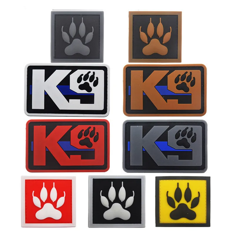 3D PVC K9 Patch DOG Military Morale Patch Tactical Emblem Badges Hook Back Rubber Patches For Clothing Backpack Bags