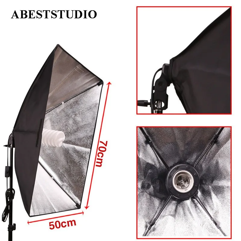 Abeststudio 2x135 W непрерывный светильник ing Kit 50x70 см софтбокс набор для фотостудии Светильник лампы 5500K фотография 50x70 см софтбоксы