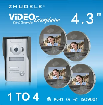 

ZHUDELE New Arrival Intercom Doorbel 4X4.3" Video Door Phone Monitor w/t Mirror Panel 700TVL HD IR Camera w/t Waterproof Cover