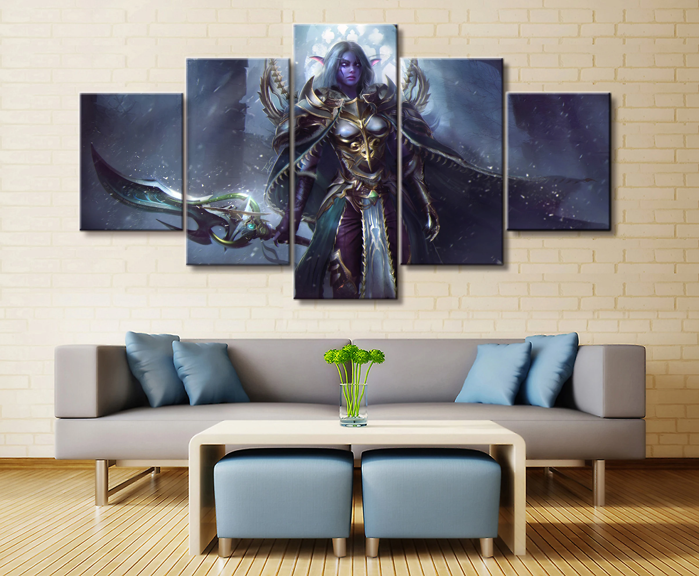  5 Piece Video Game WOW Warcraft DOTA 2 Painting Poster Decorative Mural Art Room Wall Decor Canvas 