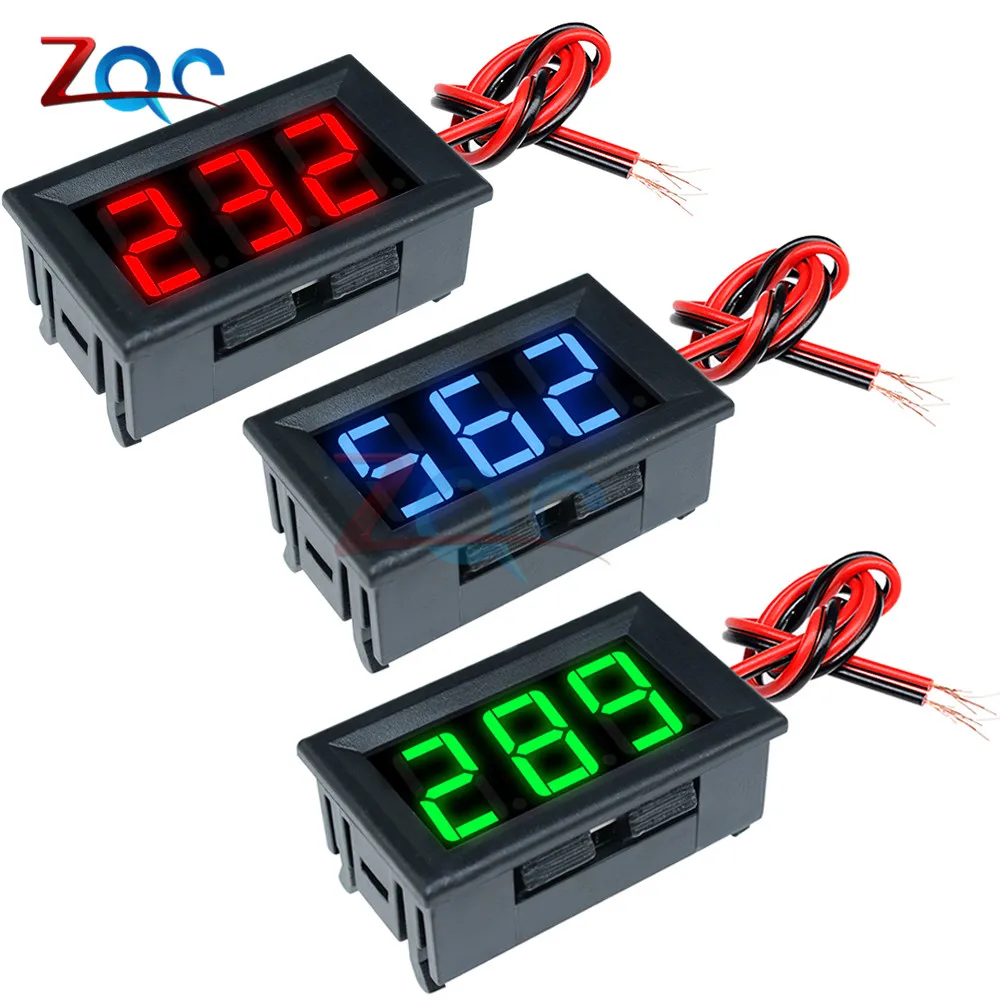 señal de luz voltímetro digital voltaje indicador de corriente CA 60-500 V amperímetro mini cuadrado LED 0-100 A Voltímetro digital LED con doble pantalla KKmoon 