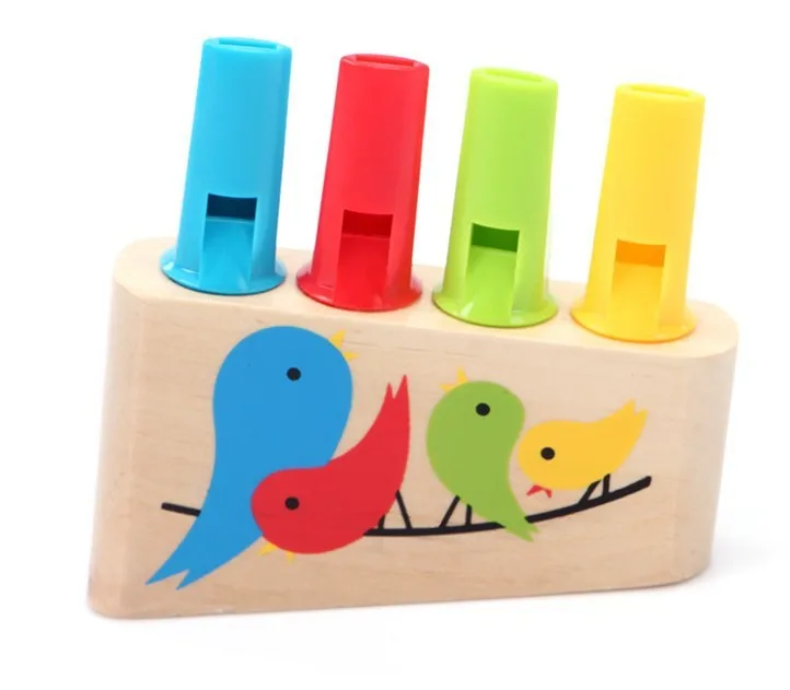 Птицы свистящий Радужный панпел деревянная музыкальная игрушка младенческие музыкальные игрушки Монтессори красочные пантрубы детские мальчики девочки игры - Цвет: multicolor