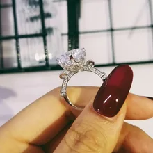 New! 925 Sterling Silver Wedding Engagement Ring 6 Carat CZ Diamond Anniversary Party Ring for Women Fashion Female Ring LR1805S New! 925 Sterling Silver Wedding Engagement Ring 6 Carat CZ Diamond Anniversary Party Ring for Women Fashion Female Ring LR1805S
