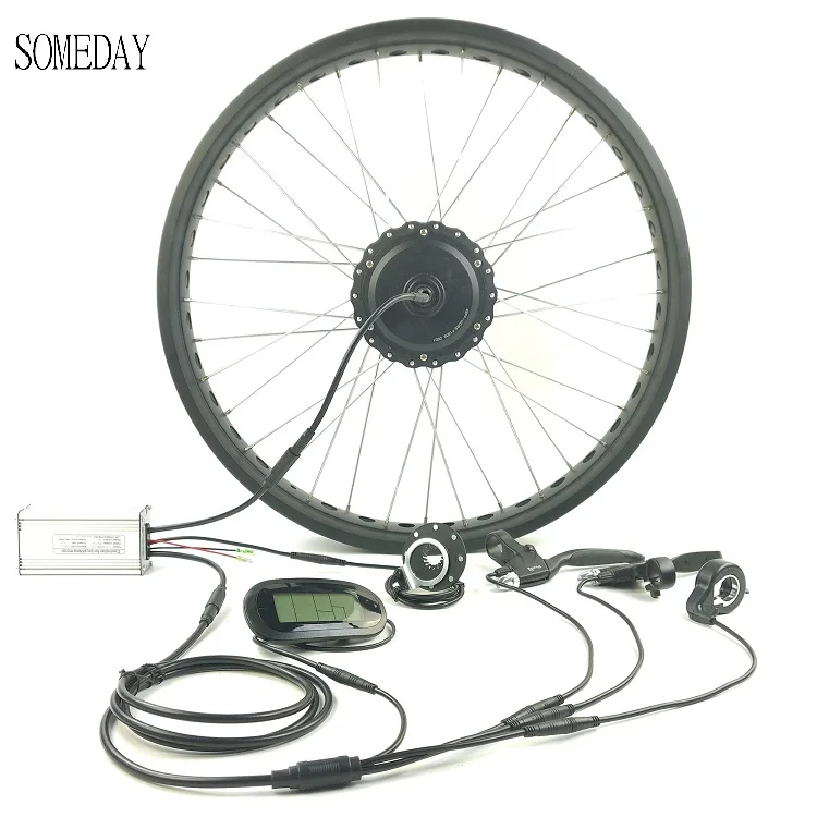 

SOMEDAY 36V/48V500W Electric Bicycle snow bike conversion kit whole waterproof cable front wheel hub Motor with LCD6 display